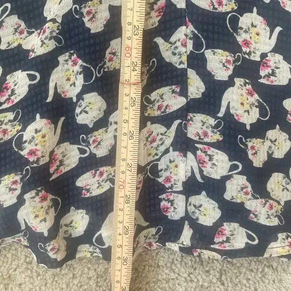 Lauren Conrad Disney Alice in Wonderland Floral Teapot Teacup Sundress Sz L - Picture 14 of 16